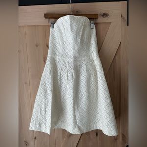 Lilly Pulitzer white lace strapless dress size 8